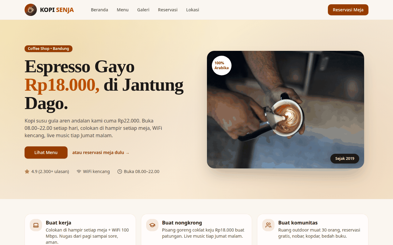 Tangkapan layar KOPI SENJA