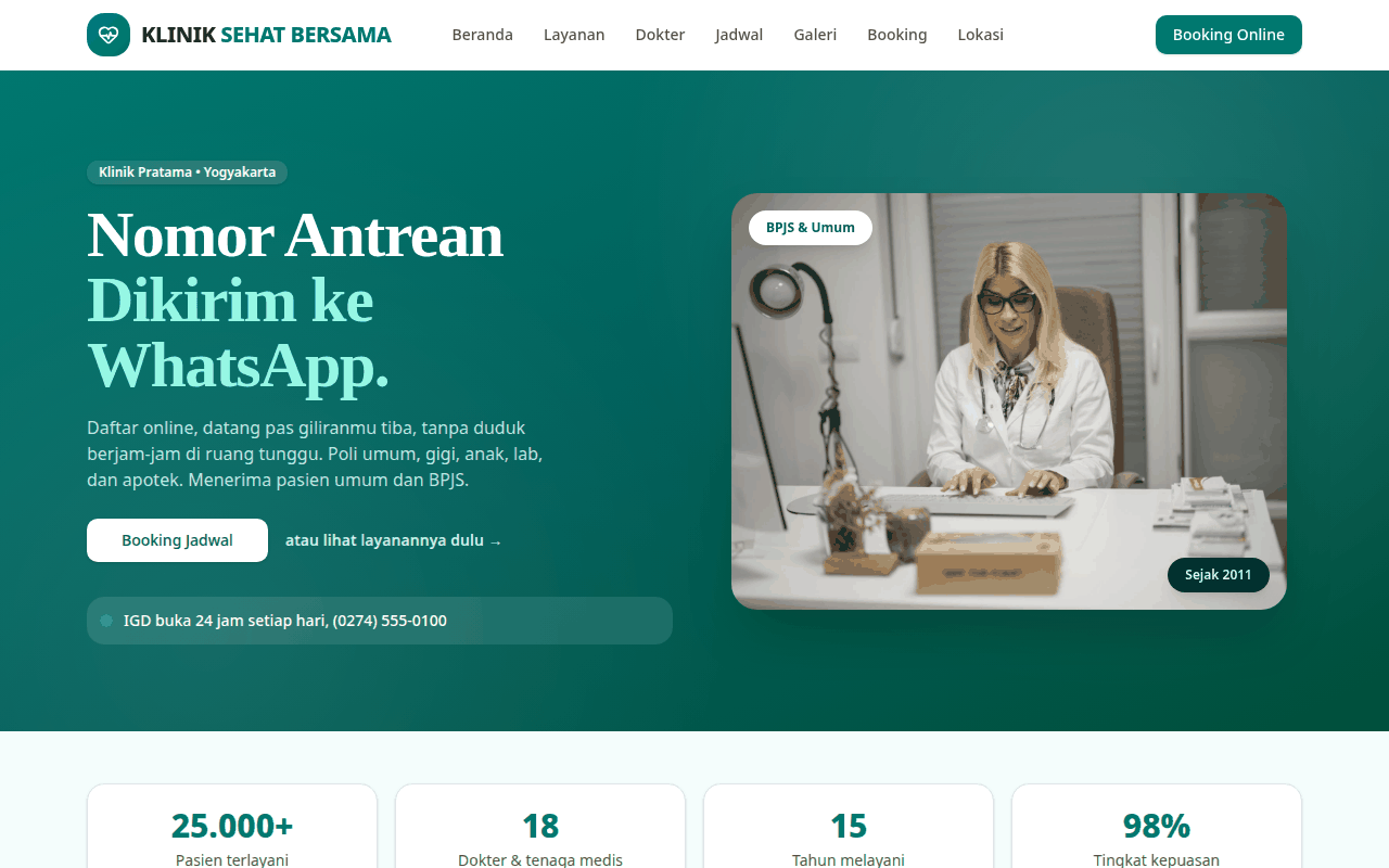 Screenshot KLINIK SEHAT BERSAMA