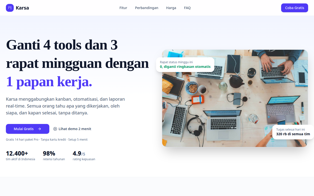 Tangkapan layar Karsa