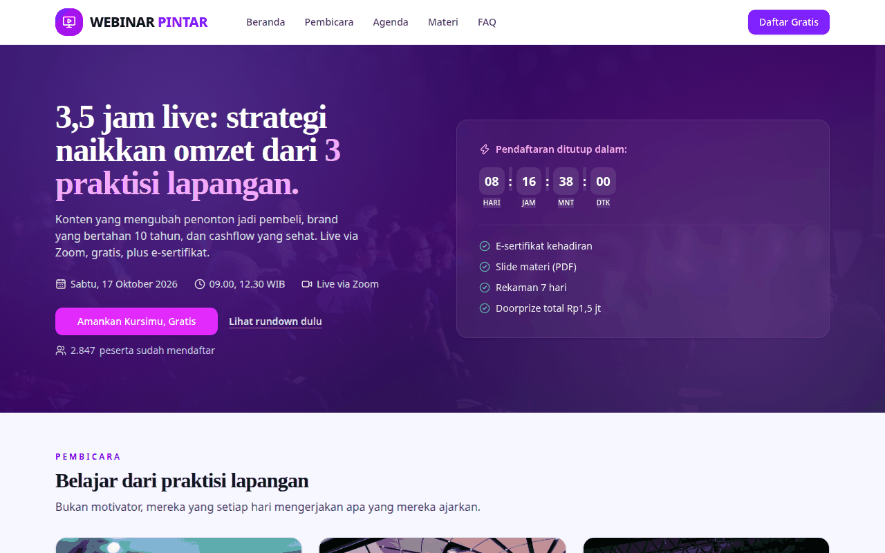 Screenshot WEBINAR PINTAR